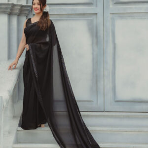 The Black Swan Saree